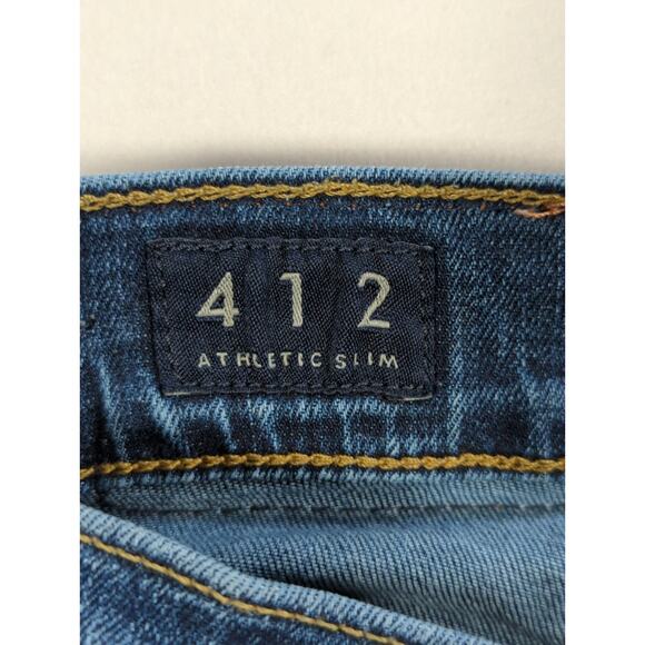 Lucky Brand 412 Athletic Slim Jeans Mens 36x30 Blue Denim Stretch Classic Fit - Picture 2 of 15